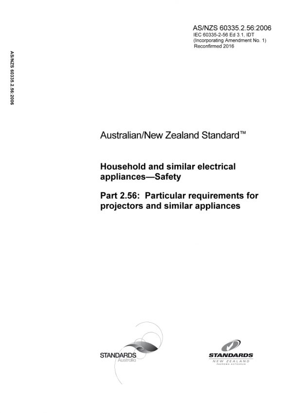 AS/NZS 60335.2.56:2006 PDF